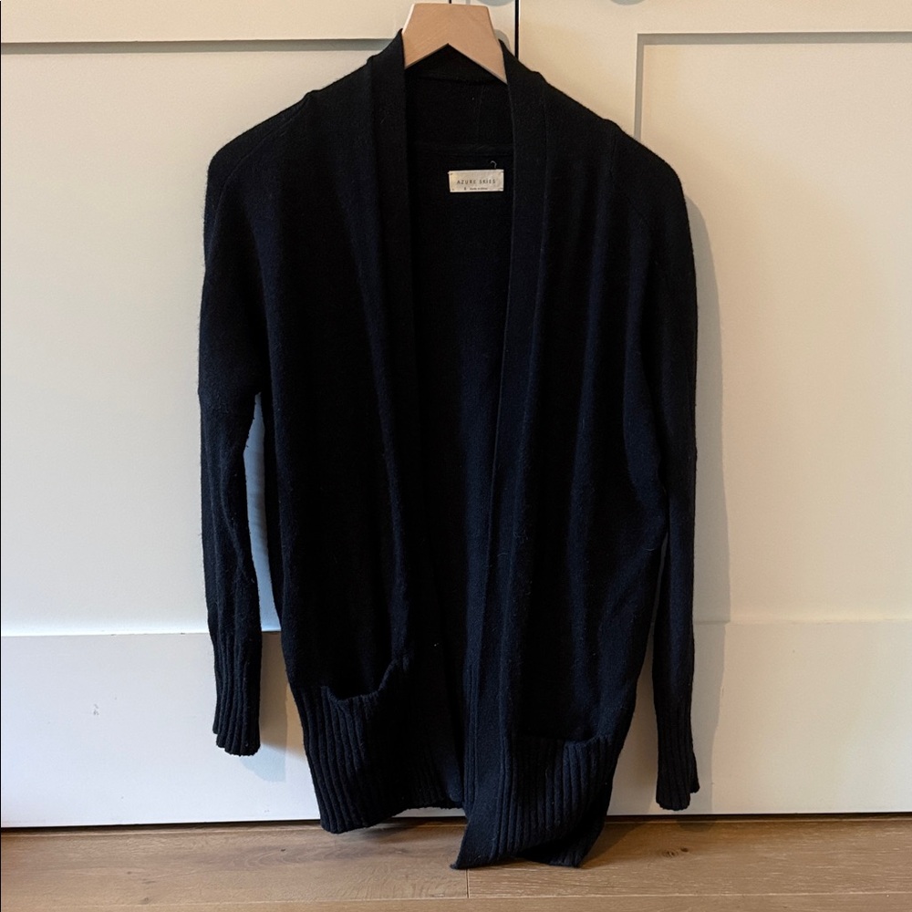 Open-Front Black Shawl Cardigan